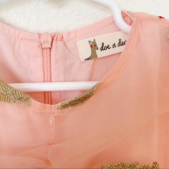 Doe a Dear Pink Dress with Swan Overlay, size 3T - Picture 4 of 5